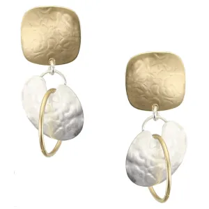 Square with Painter's Palette with Ring Clip or Post Earring