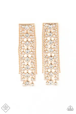 Starry Streamers Gold Post Earrings Paparazzi