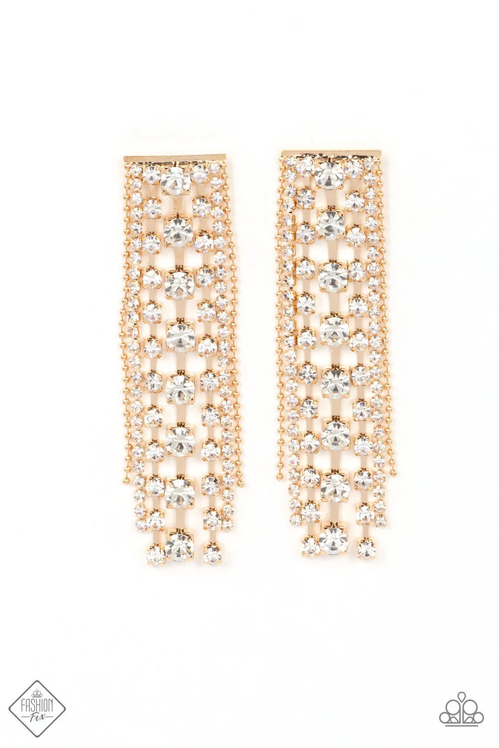 Starry Streamers Gold Post Earrings Paparazzi