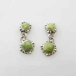Sterling Silver Southwestern Gaspeite Dangle Post Earrings