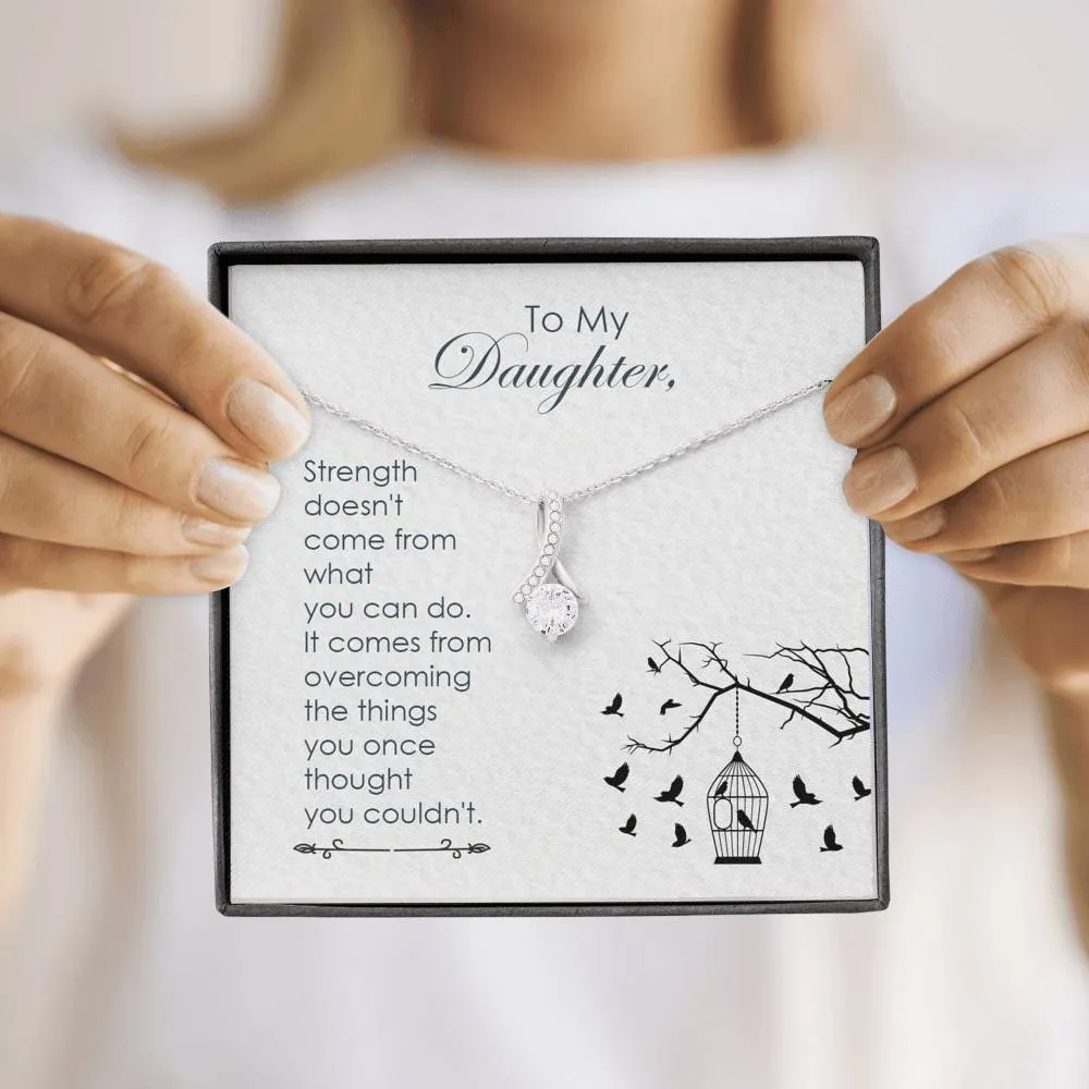 Strength comes from within-Alluring Beauty Solitaire Necklace for Daughter