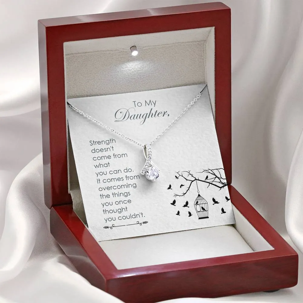 Strength comes from within-Alluring Beauty Solitaire Necklace for Daughter