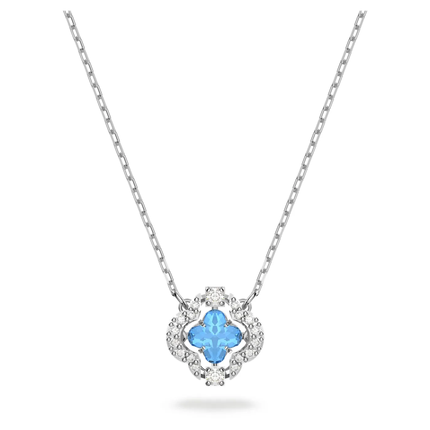 Swarovski Sparkling Dance necklace Blue, Rhodium plated 5642927