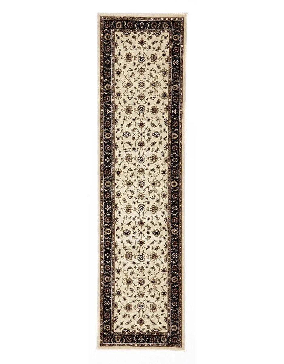 Sydney Classic Runner Ivory with Black Border Runner Rug