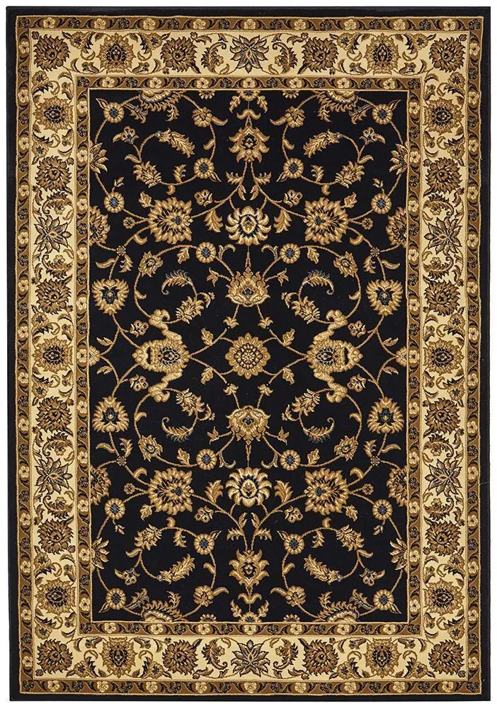 Sydney Collection Classic Rug Blue with Ivory Border