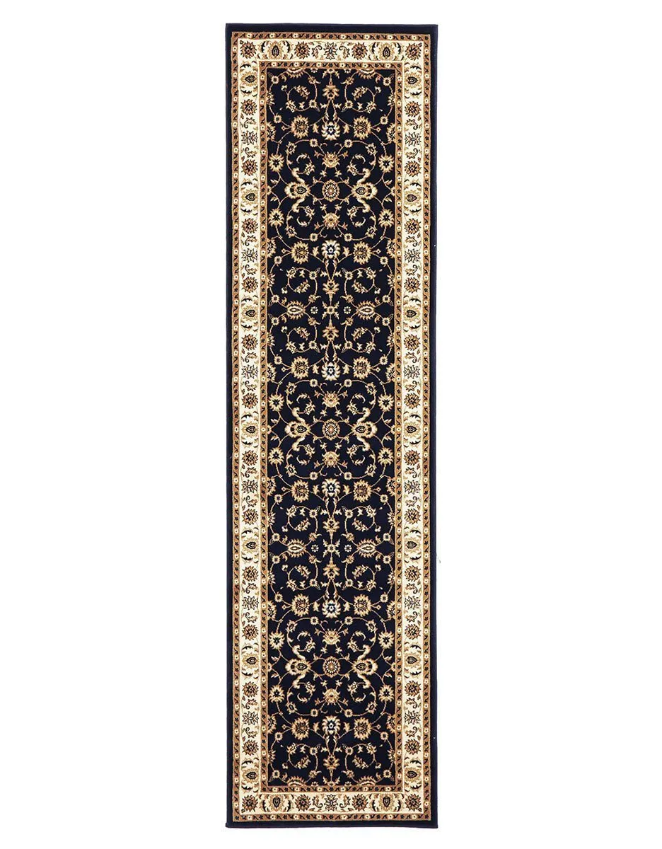 Sydney Collection Classic Rug Blue with Ivory Border