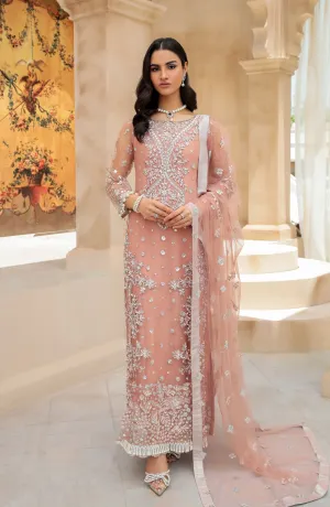 Tea Pink Heavily Embellished Pakistani Long Kameez Wedding Dress