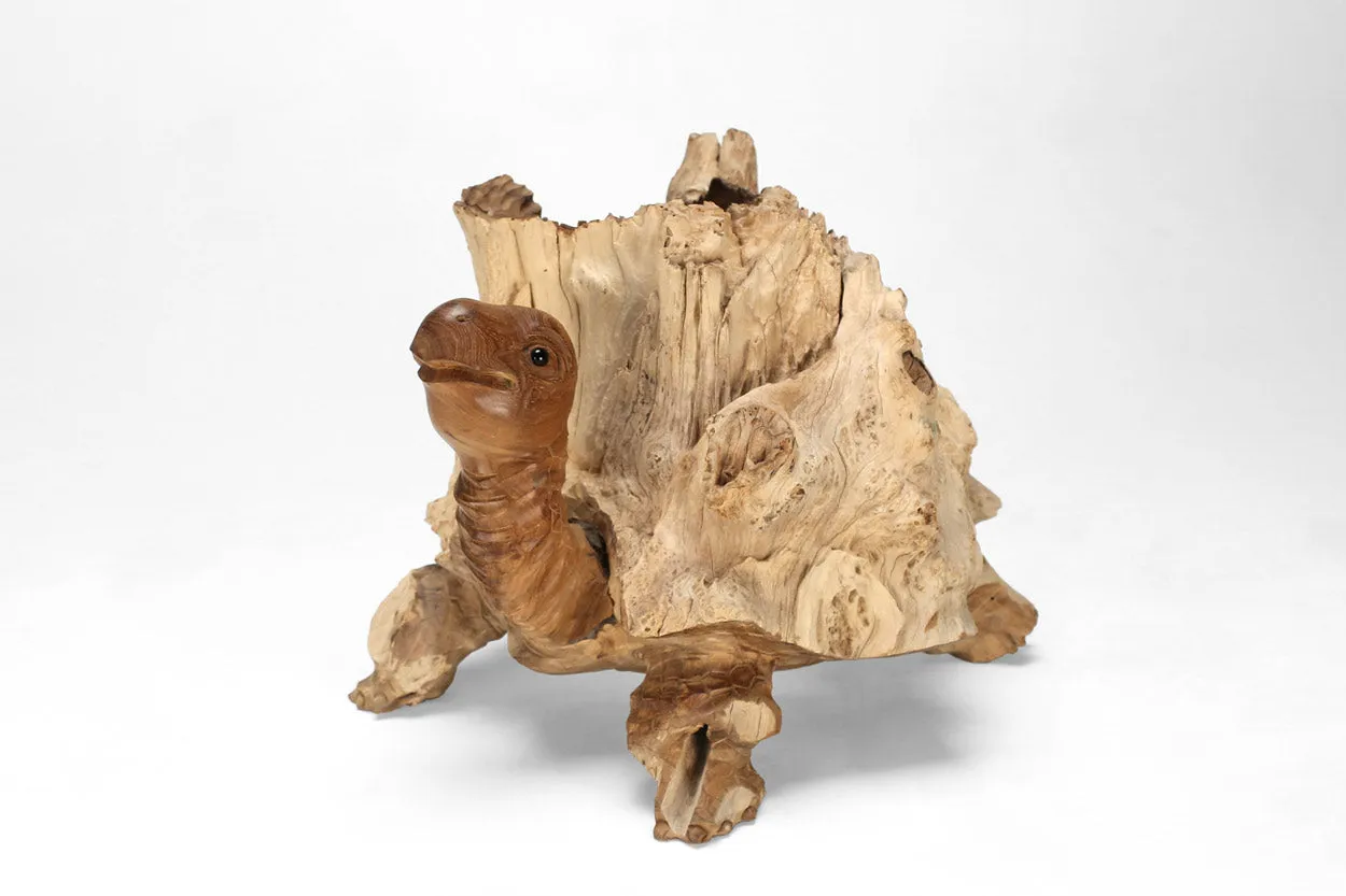 Teak Turtle Sculpture II