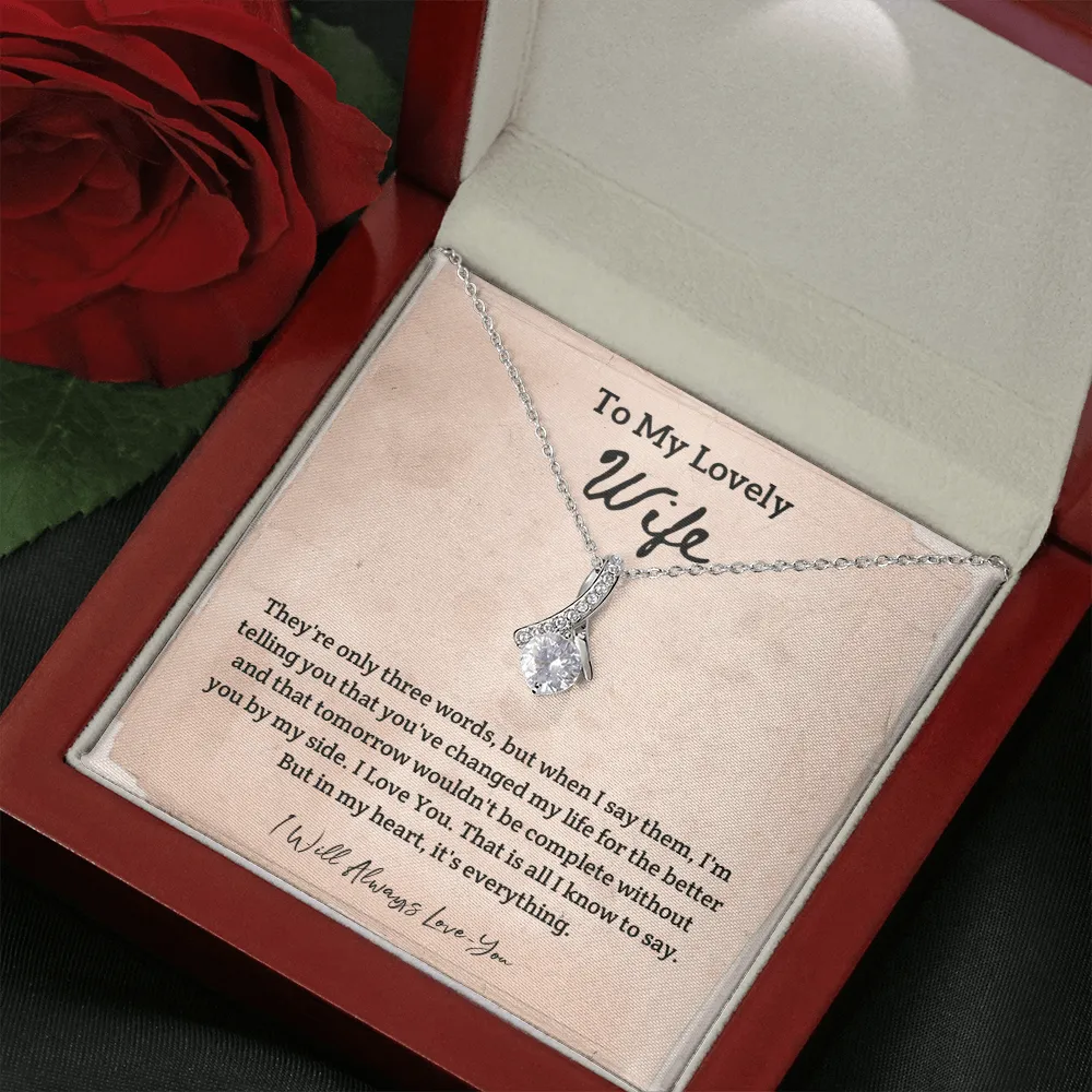 They're Only Three Words - Alluring Beauty Infinity Necklace Message Card