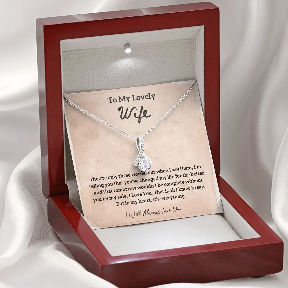 They're Only Three Words - Alluring Beauty Infinity Necklace Message Card
