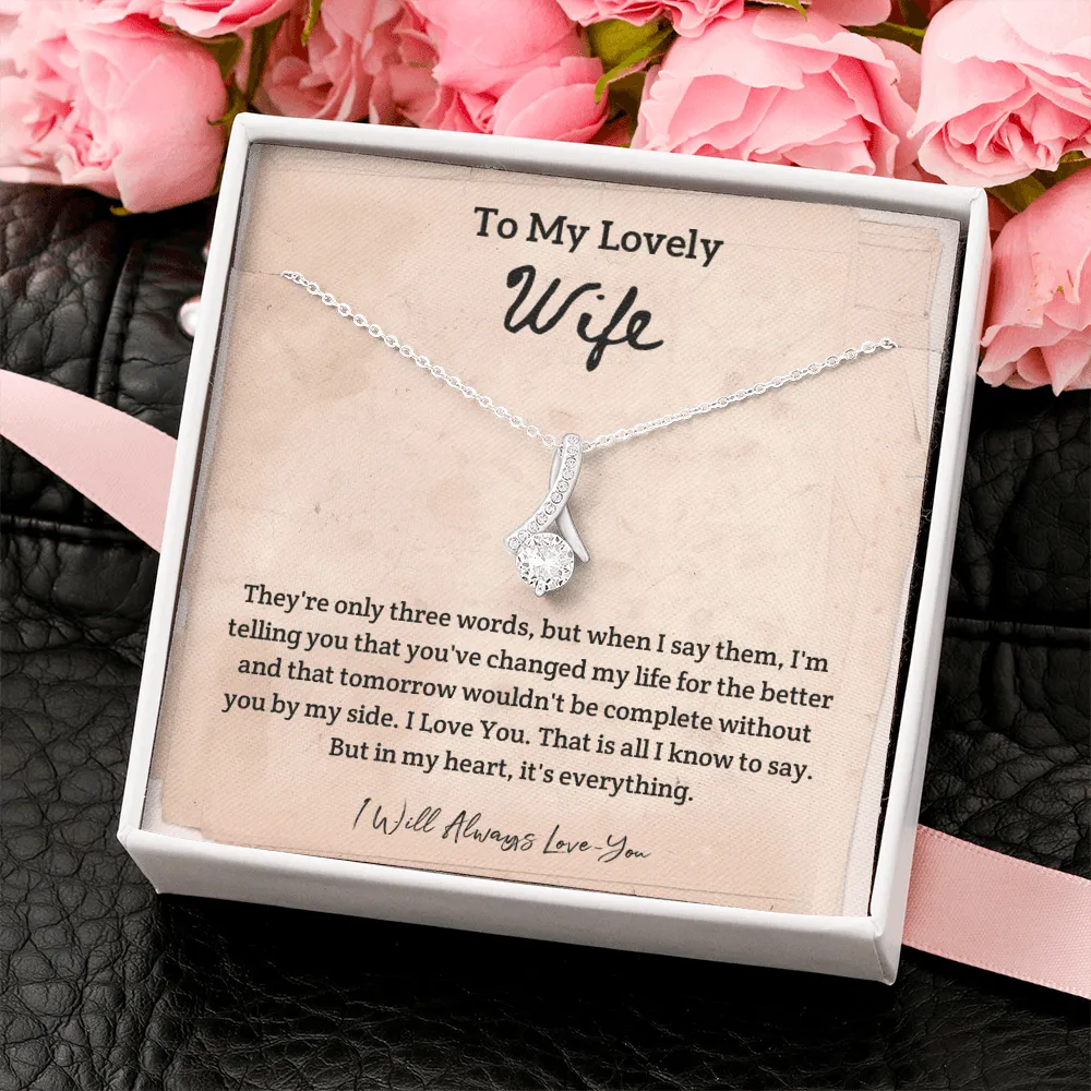 They're Only Three Words - Alluring Beauty Infinity Necklace Message Card