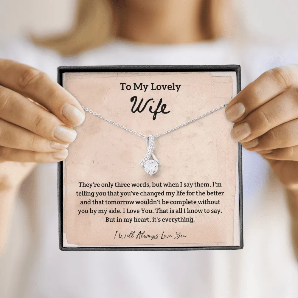They're Only Three Words - Alluring Beauty Infinity Necklace Message Card