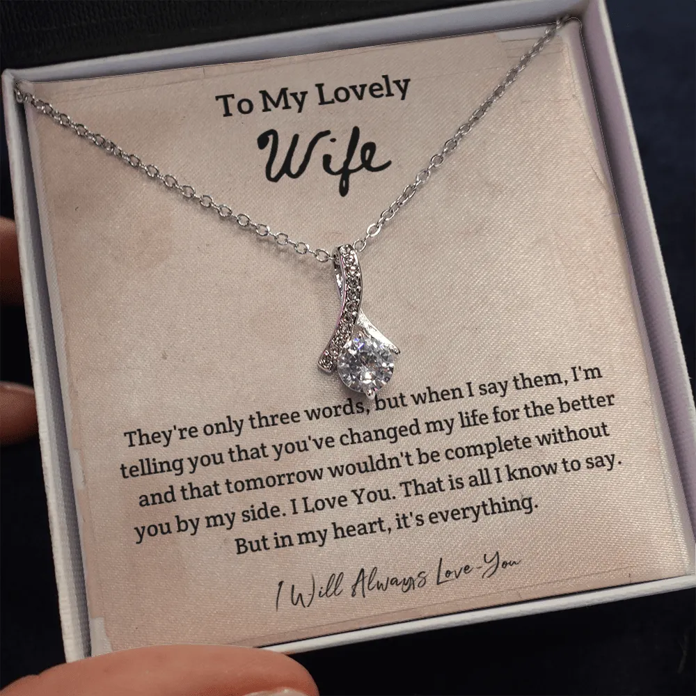 They're Only Three Words - Alluring Beauty Infinity Necklace Message Card