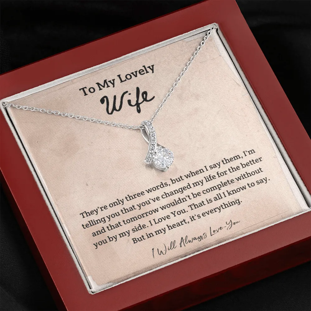 They're Only Three Words - Alluring Beauty Infinity Necklace Message Card