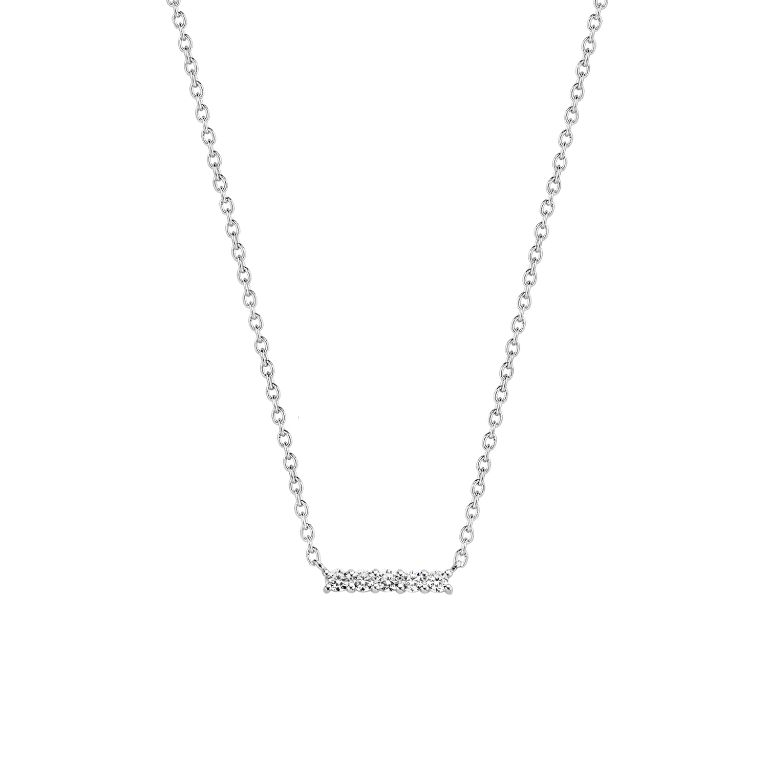 Ti Sento Milano Silver Zirconia Bar Necklace