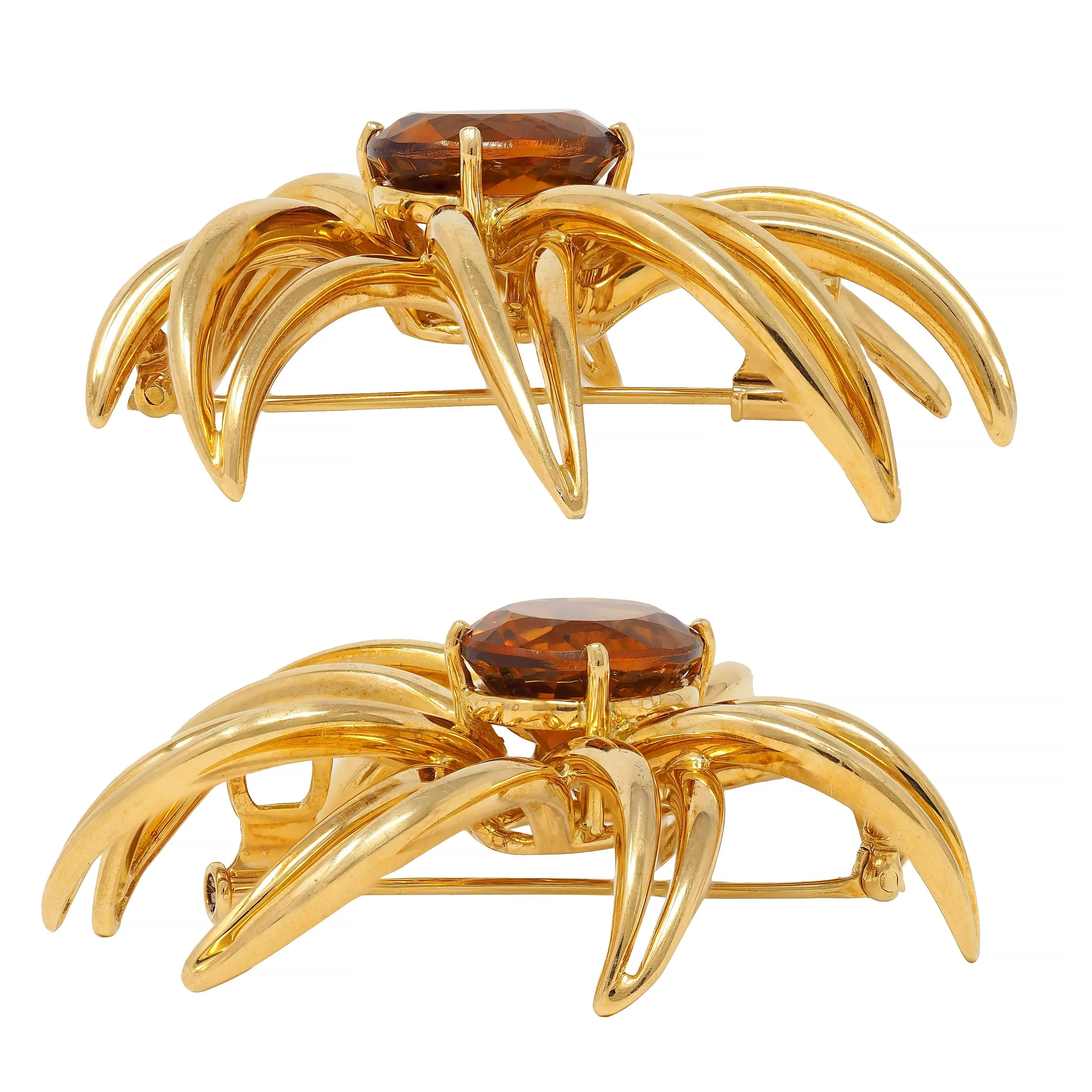 Tiffany & Co. 1994 Citrine 18 Karat Yellow Gold Vintage Fireworks Brooch