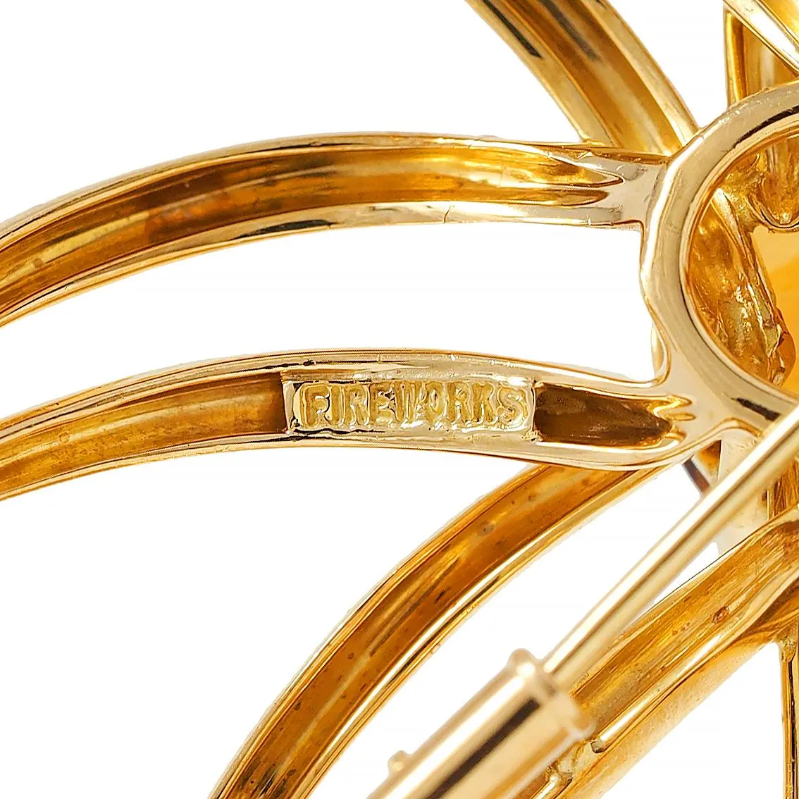 Tiffany & Co. 1994 Citrine 18 Karat Yellow Gold Vintage Fireworks Brooch