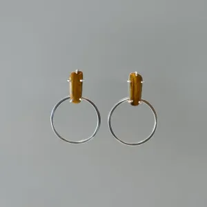 TIGERS EYE DOORKNOCKER EARRINGS