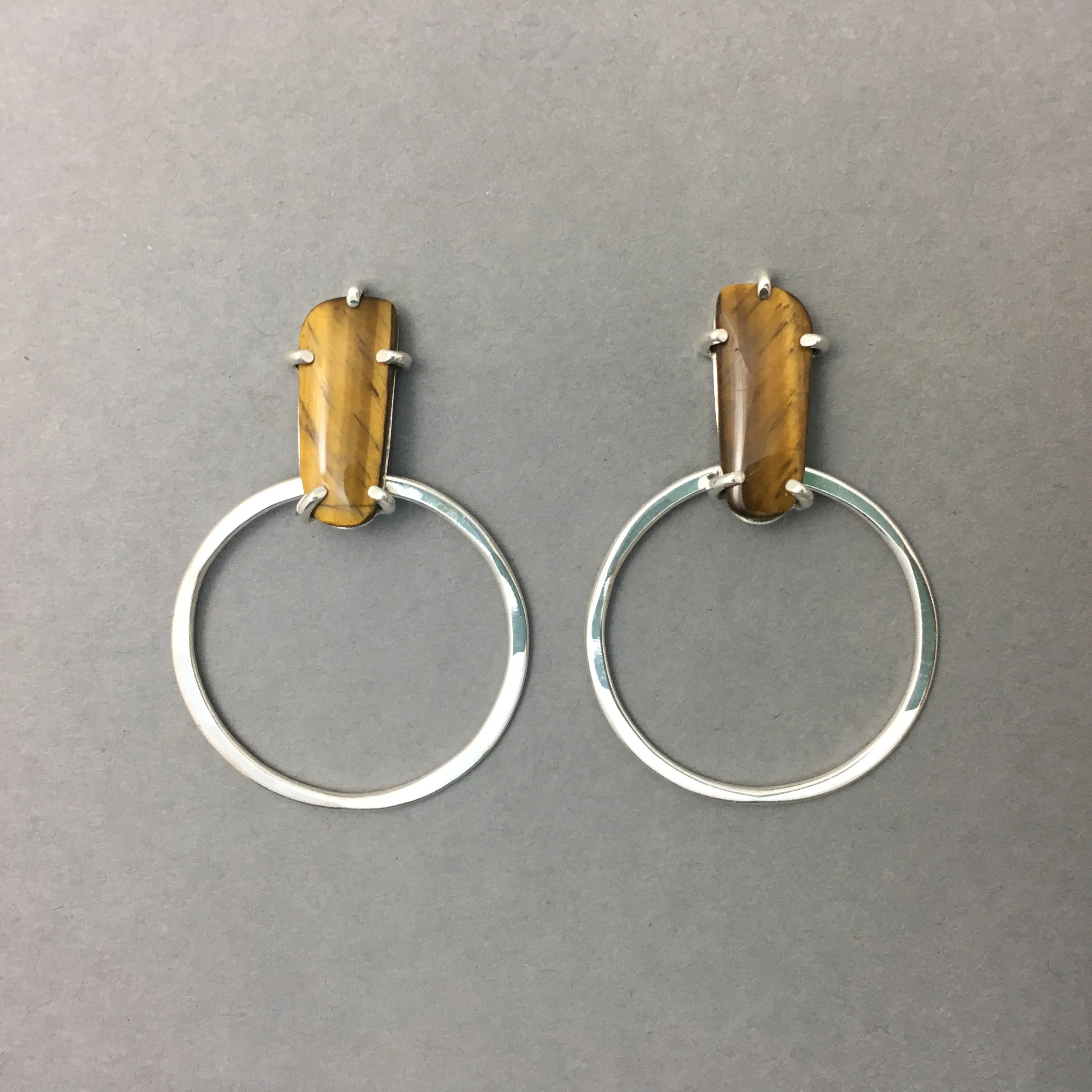 TIGERS EYE DOORKNOCKER EARRINGS