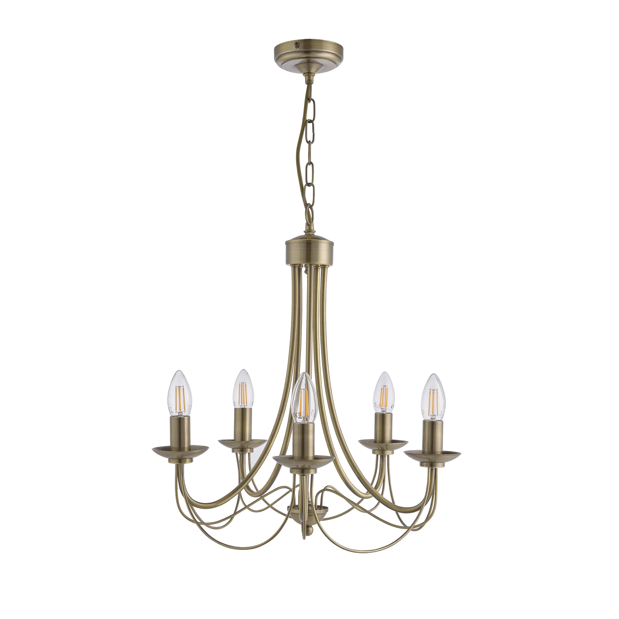 Tilney 5 Light Candle Chandelier Antique Brass