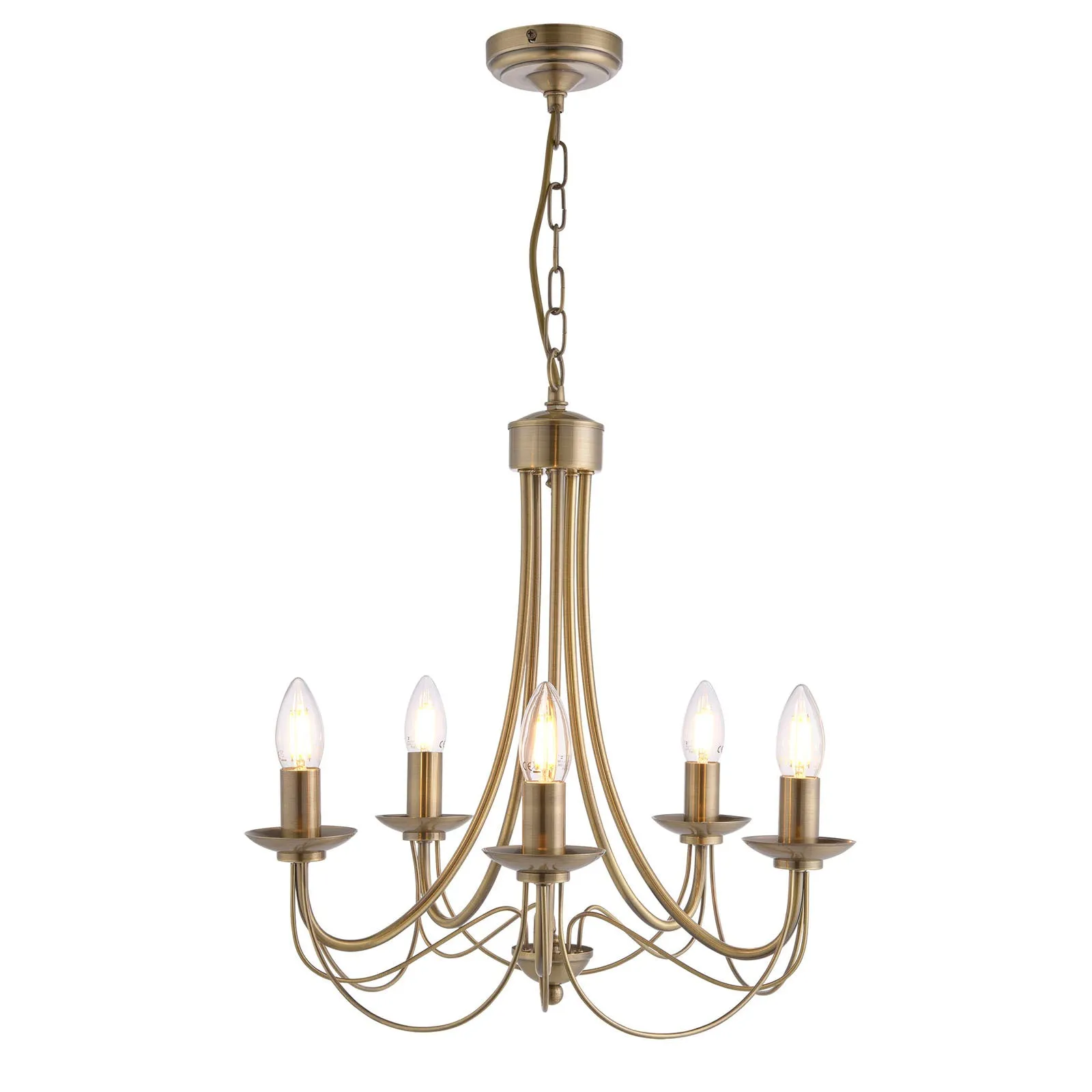 Tilney 5 Light Candle Chandelier Antique Brass