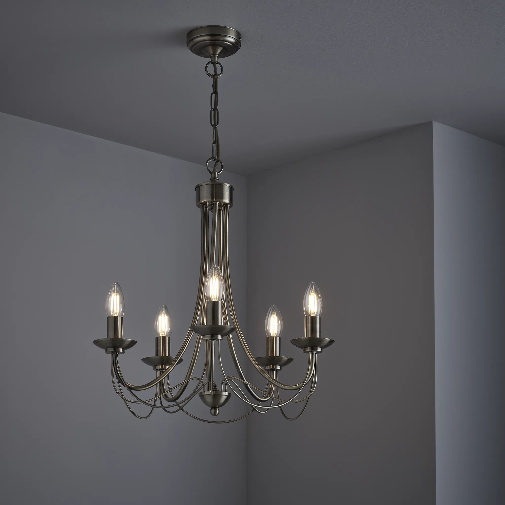 Tilney 5 Light Candle Chandelier Antique Brass