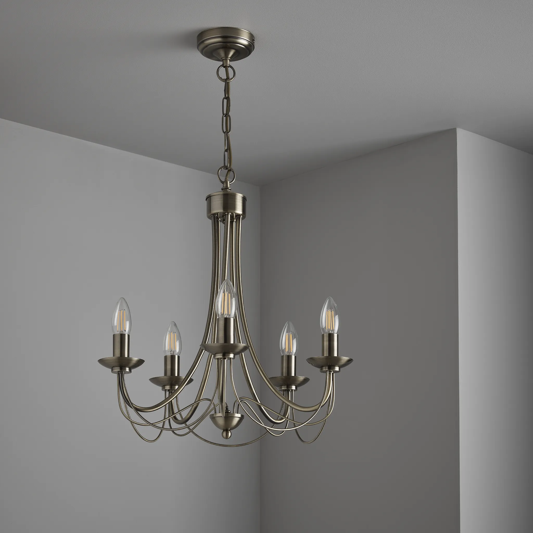 Tilney 5 Light Candle Chandelier Antique Brass
