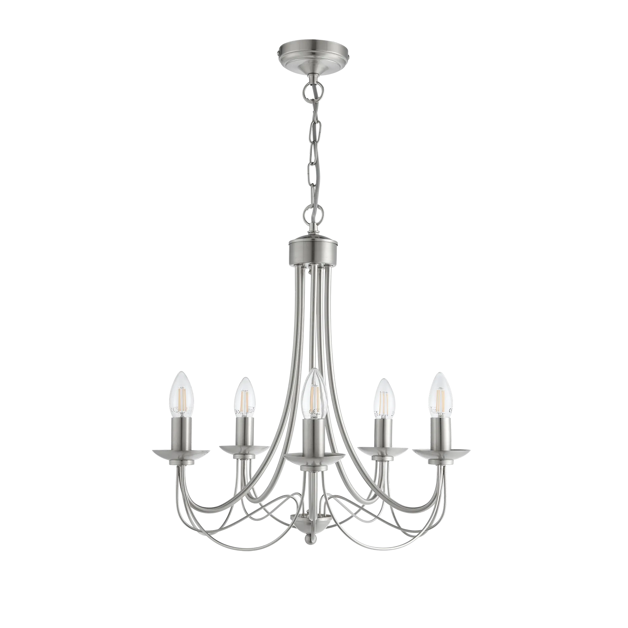 Tilney 5 Light Candle Chandelier Satin Silver