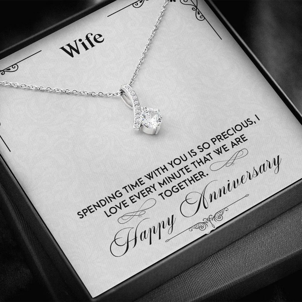 Time is precious with you-Alluring Beauty Solitaire Necklace for Wife Anniversary