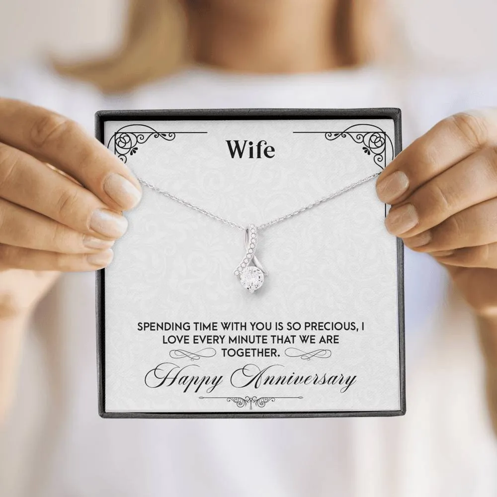 Time is precious with you-Alluring Beauty Solitaire Necklace for Wife Anniversary