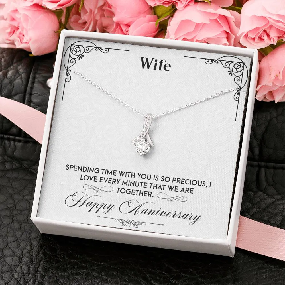Time is precious with you-Alluring Beauty Solitaire Necklace for Wife Anniversary