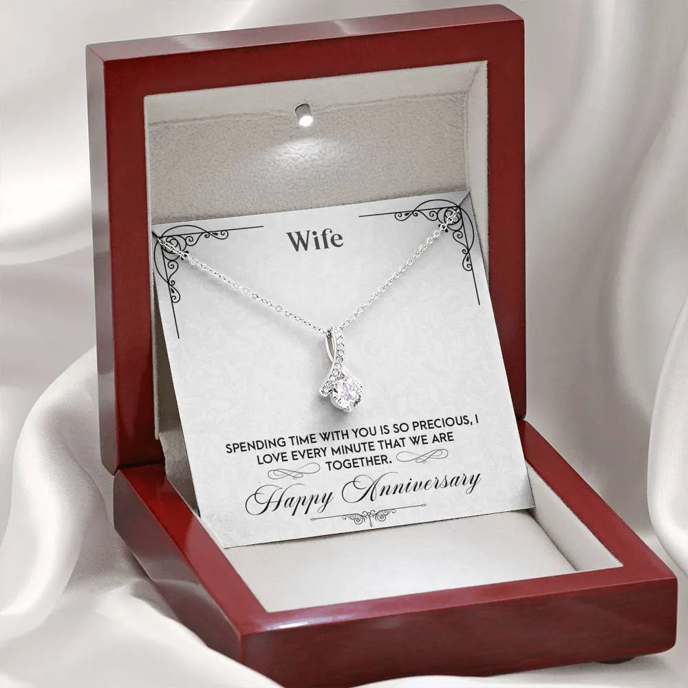 Time is precious with you-Alluring Beauty Solitaire Necklace for Wife Anniversary