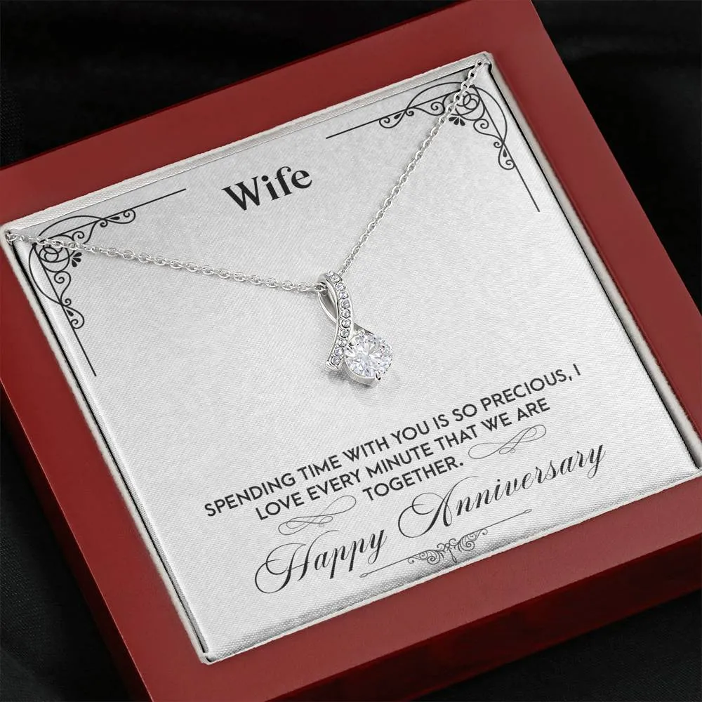 Time is precious with you-Alluring Beauty Solitaire Necklace for Wife Anniversary