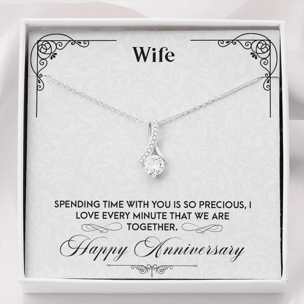 Time is precious with you-Alluring Beauty Solitaire Necklace for Wife Anniversary