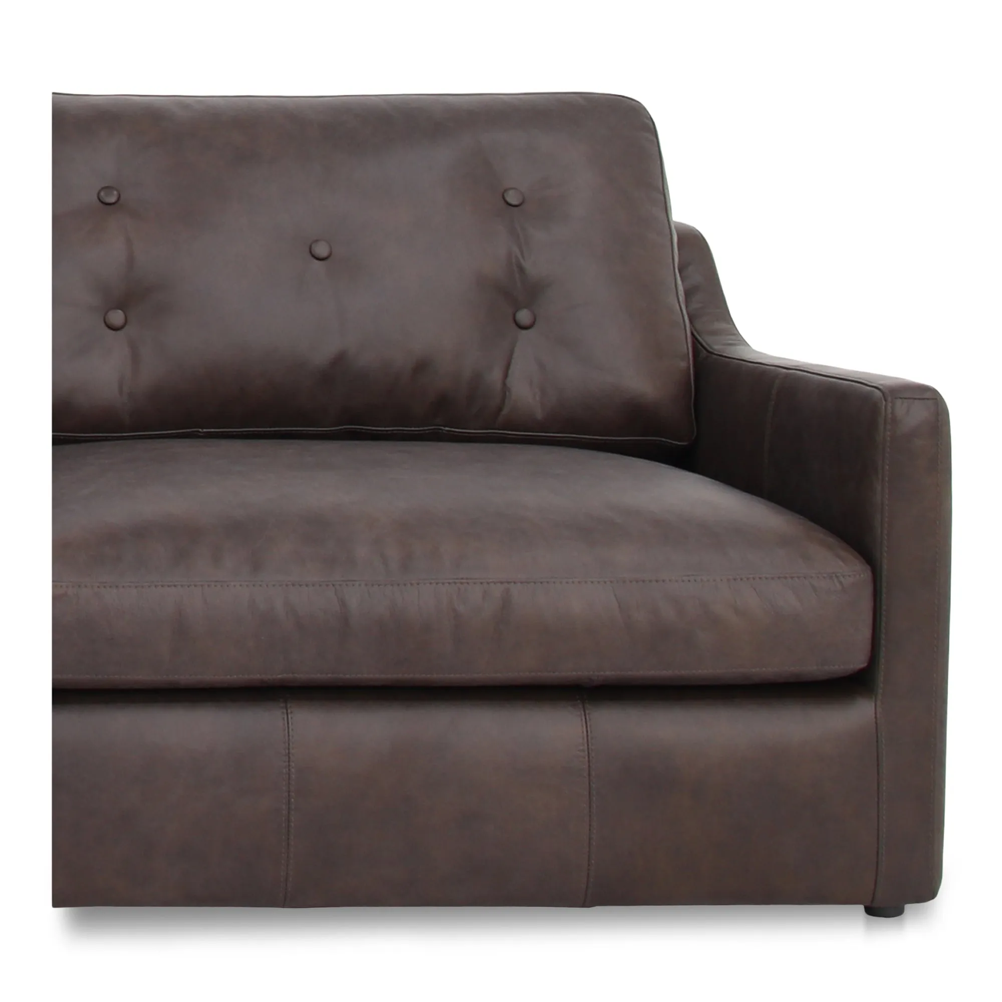 Timeless Espresso Leather Modular Sofa with Slope Arms
