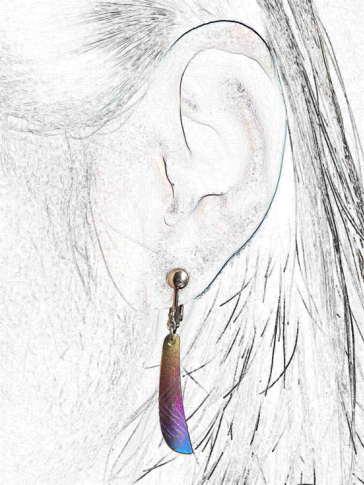 Titanium earrings - BLADE model