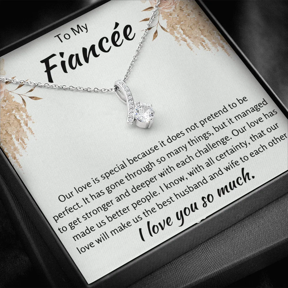 To My Fiancee Ribbon Necklace