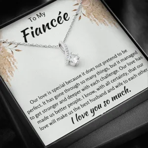 To My Fiancee Ribbon Necklace