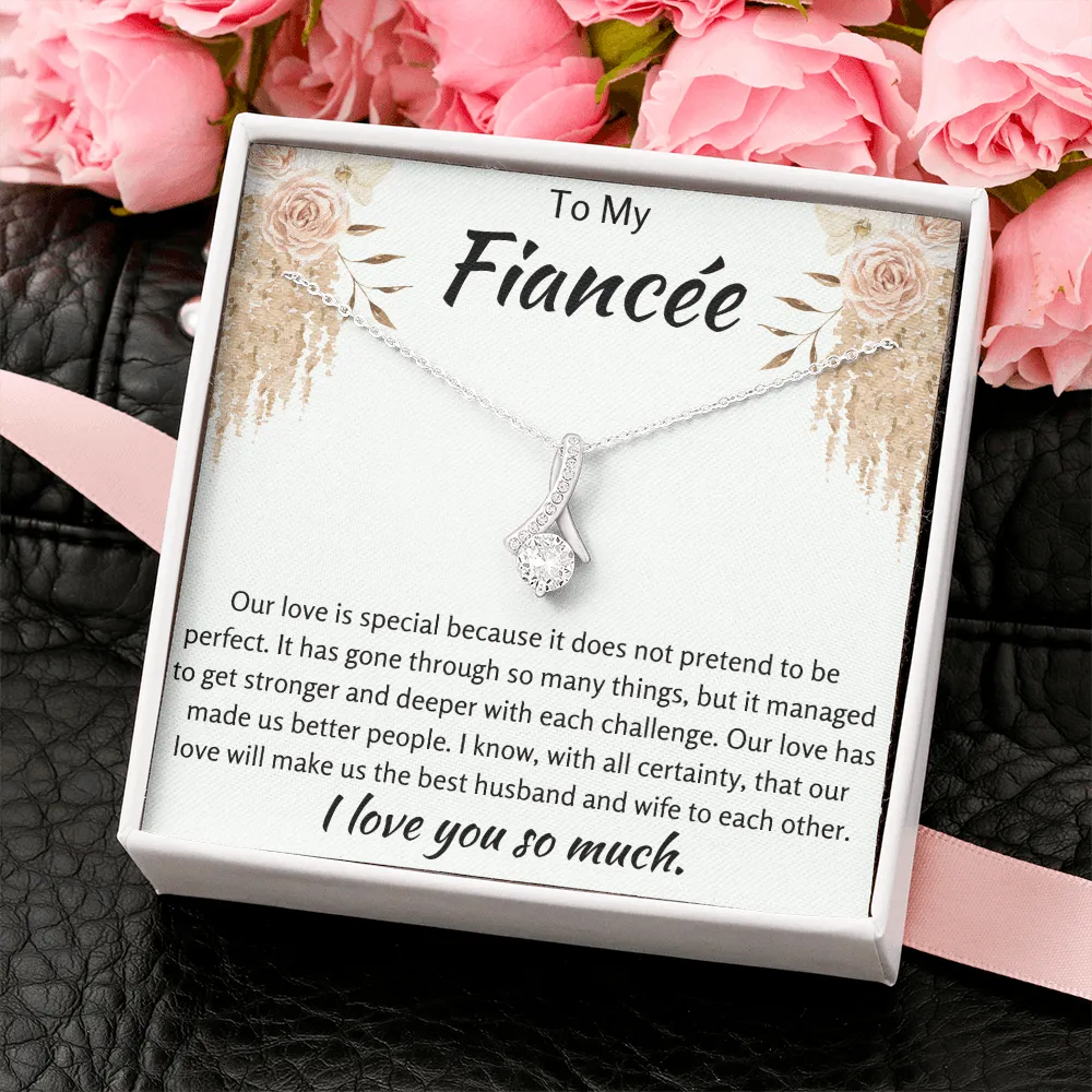 To My Fiancee Ribbon Necklace