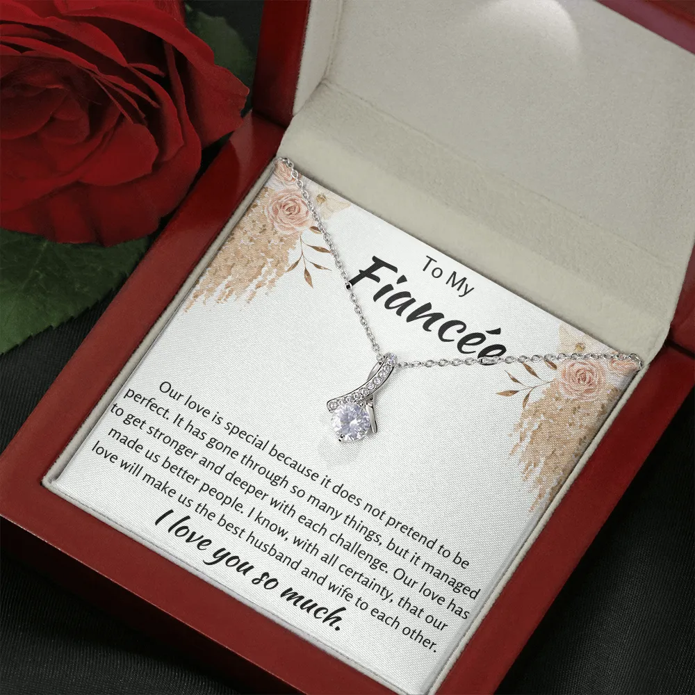 To My Fiancee Ribbon Necklace