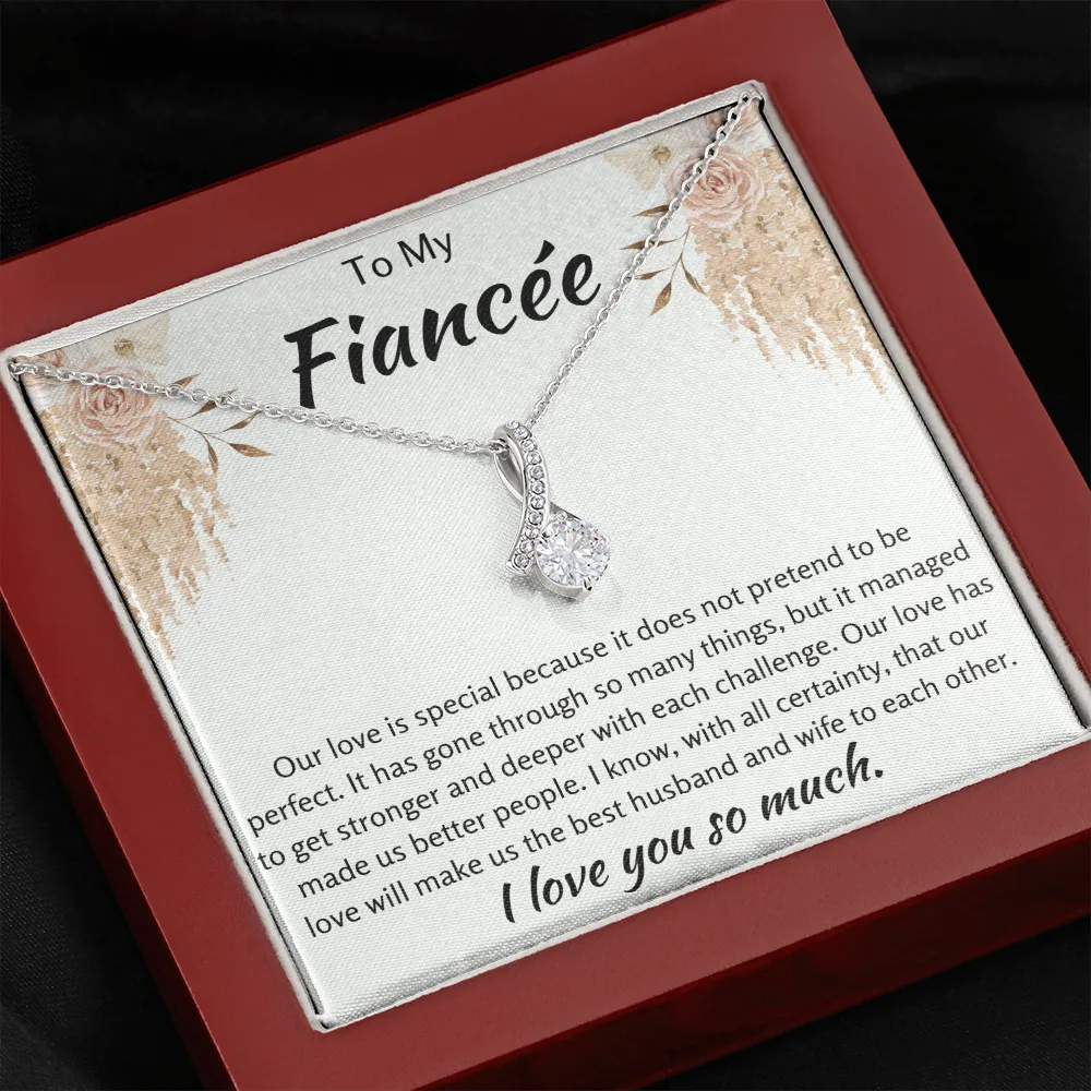 To My Fiancee Ribbon Necklace