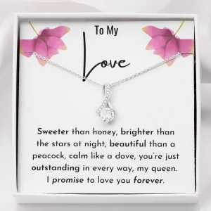 To My Love Petite Ribbon Necklace