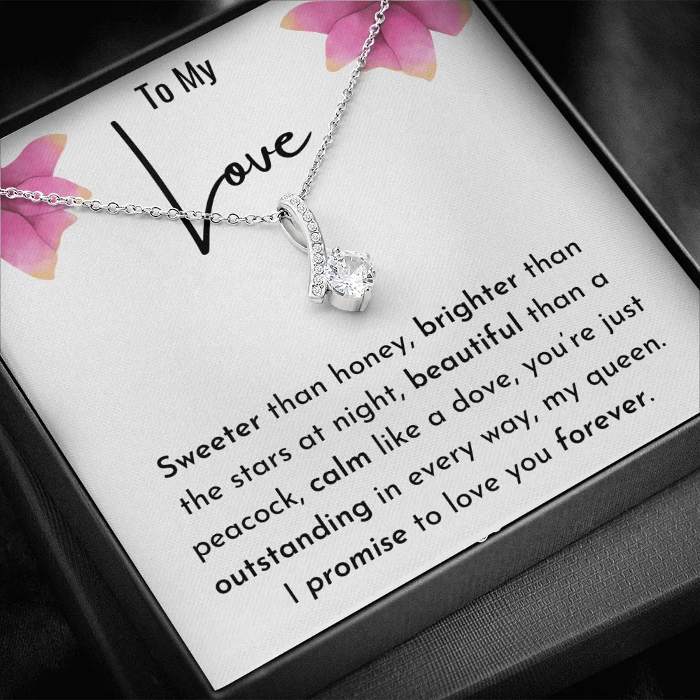 To My Love Petite Ribbon Necklace