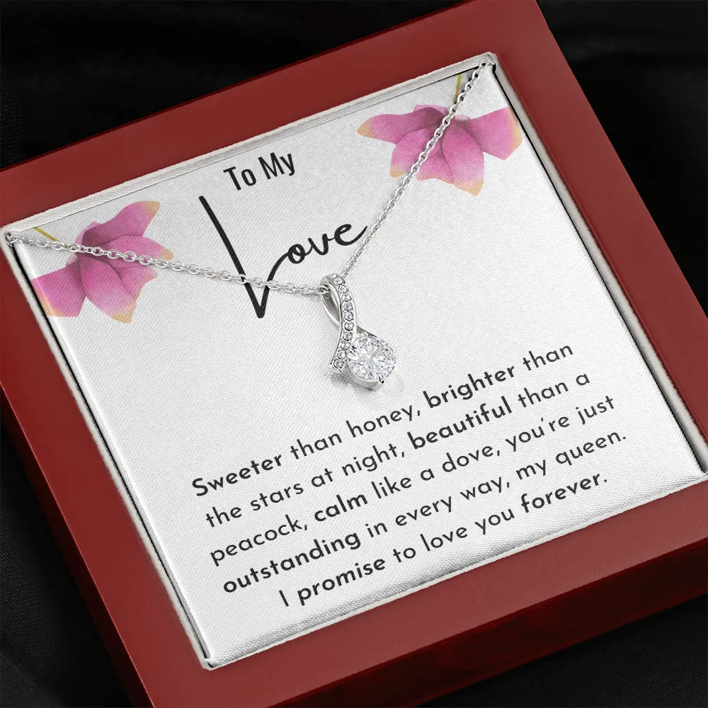 To My Love Petite Ribbon Necklace