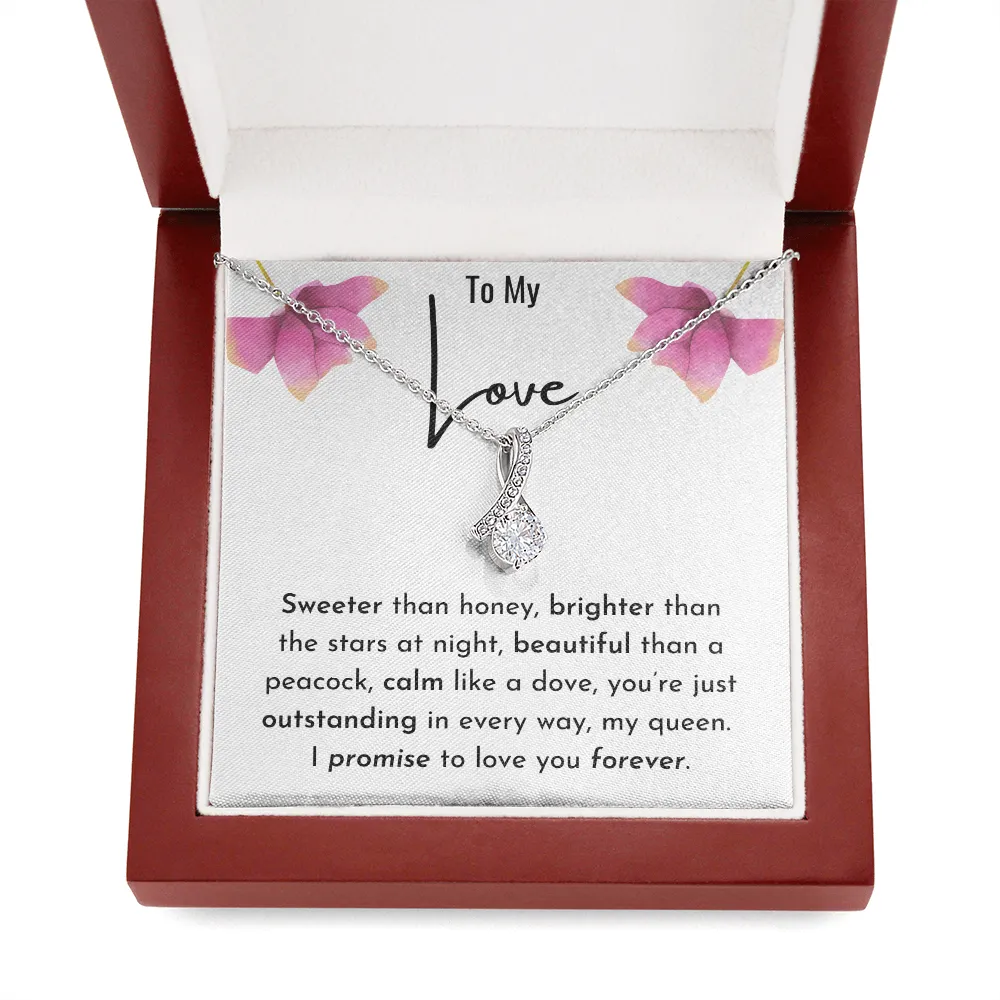 To My Love Petite Ribbon Necklace