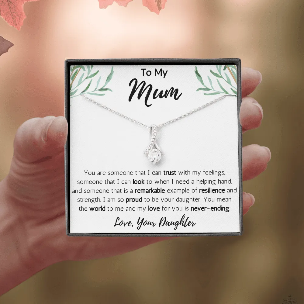 To My Mum from Daughter Ribbon Necklace