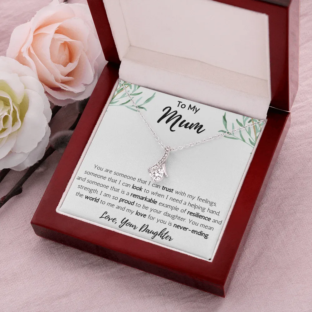 To My Mum from Daughter Ribbon Necklace