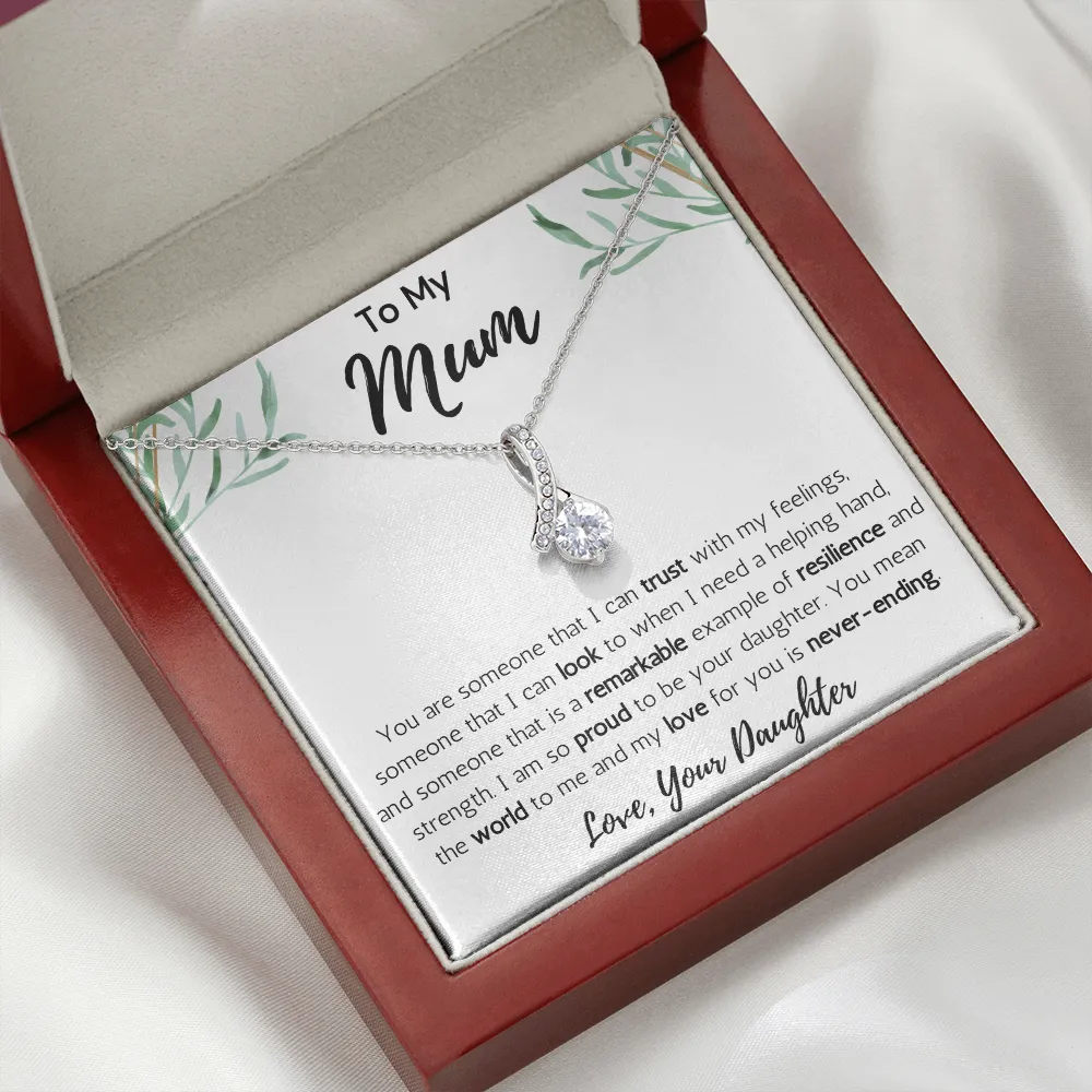 To My Mum from Daughter Ribbon Necklace