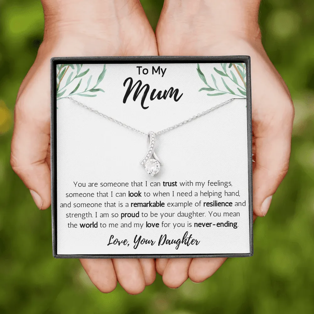 To My Mum from Daughter Ribbon Necklace