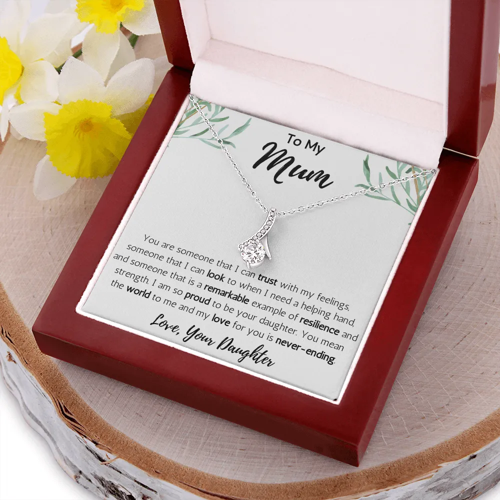 To My Mum from Daughter Ribbon Necklace